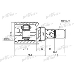 PATRON   26X40X21 NISSAN MICRA MARCH K12 02-