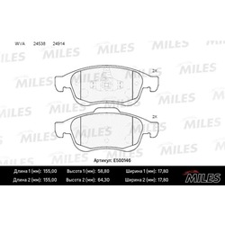 MILES    ( CERAMIC) RENAULT DUSTER 10-/FLUENCE 10-/MEGANE III 08- (TRW GDB1789) E500146